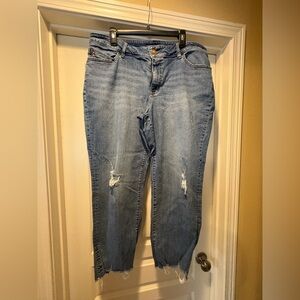 Maurices Light Blue Distressed Boyfriend Jeans